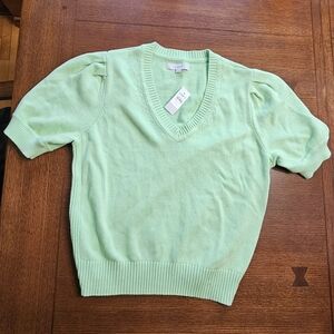 Loft Short Sleeve V-Neck Sweater XL
